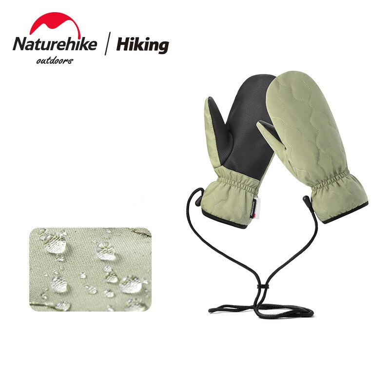 Naturehike-guantes de algodón gl14 para exteriores, manoplas de invierno a prueba de viento, impermeables, gruesas, de felpa, cálidas y ligeras, de-5 °C ~ 10 °C