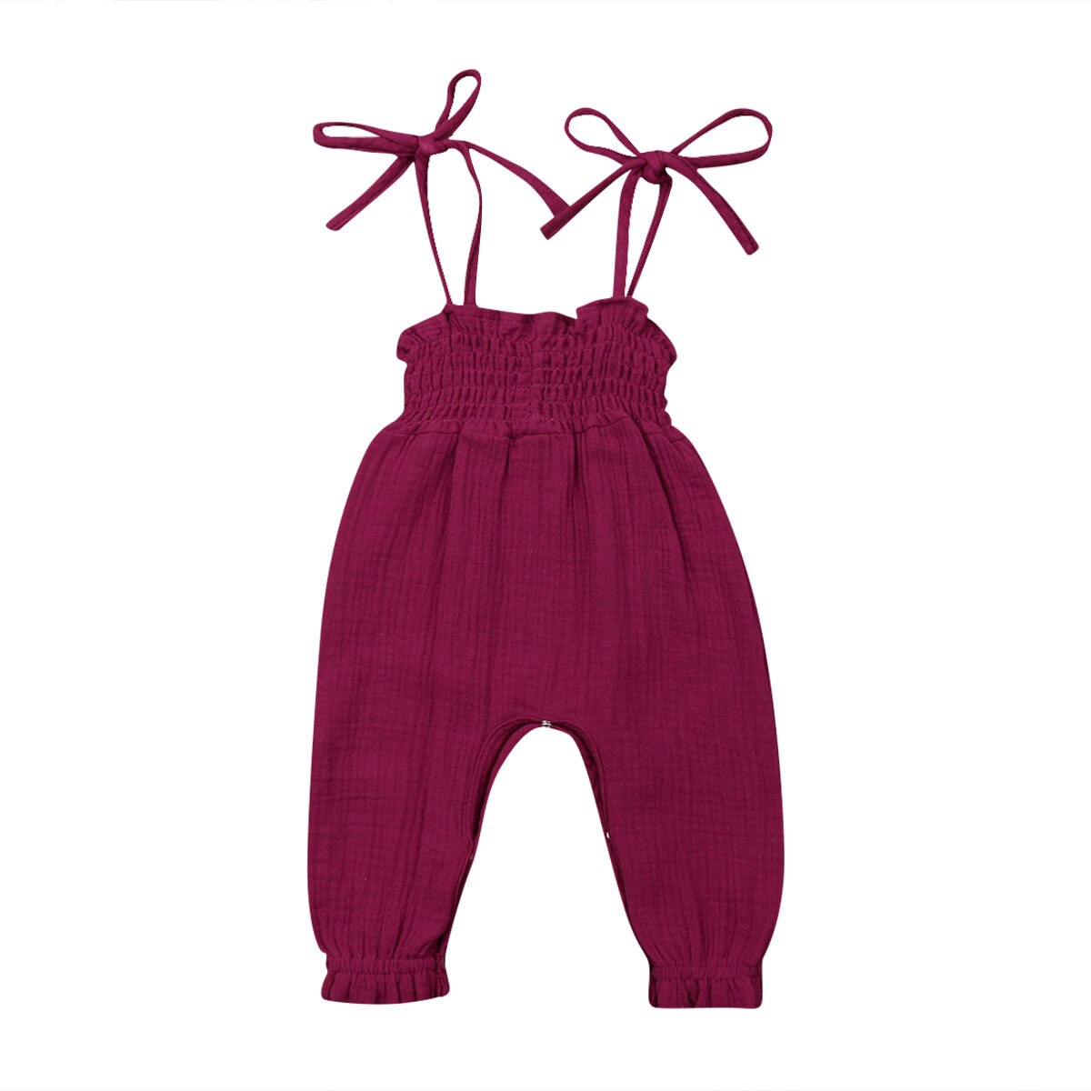 Sommar bebis flickor kläder kläder barn småbarn ärmlös bandage rompers jumpsuit overall spädbarn flickor bomull playsuit: 2 / 6m