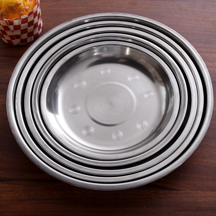 5pcs/set Stainless Steel Plate Feeding Dish Anti Tableware