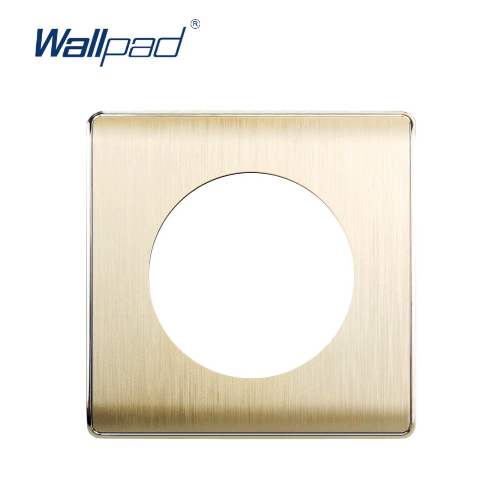 Wallpad Single Tempered Glass Panel Only 86*86mm White And Black Round Circle Glass Stainless Steel PC Panel: PC Gold