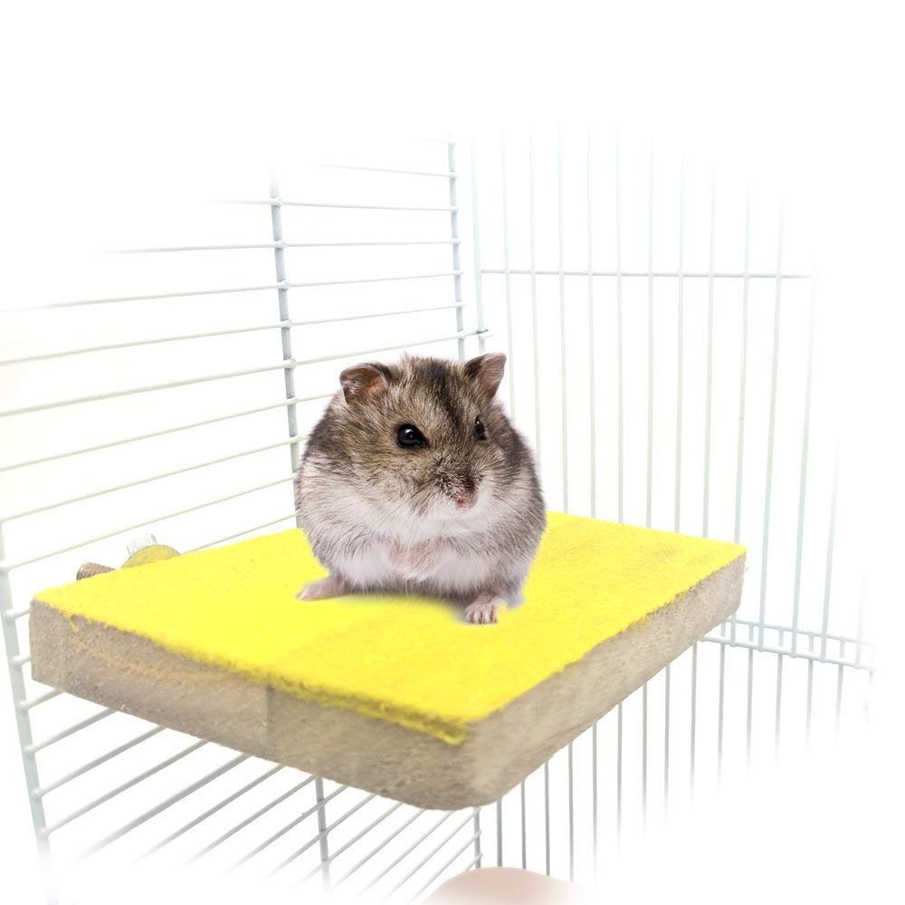 Plataforma de soporte de percha para pájaros, superficie rugosa de madera, molienda de pata para loro, periquito, cacatúa, jaula, hámster, ratón Gerbil: Side