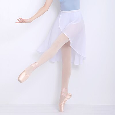 Kvinder ballet nederdele piger chiffon ballet kjole tyl nederdel sort polyester dans kostumer voksen træning kjole: Hvid