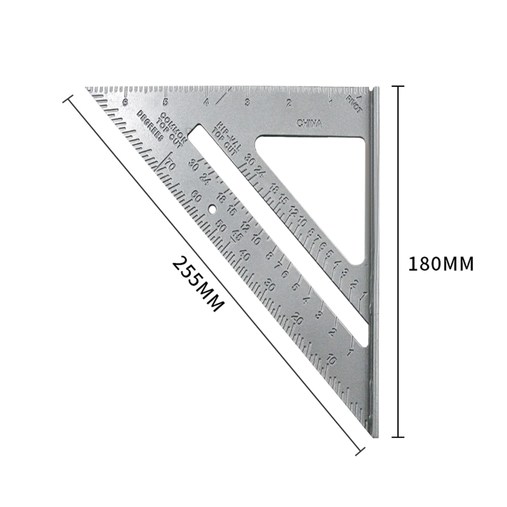Measurement Tool Triangle Square Ruler Aluminum Alloy Speed Miter for Woodworking Tri-square Line Scriber