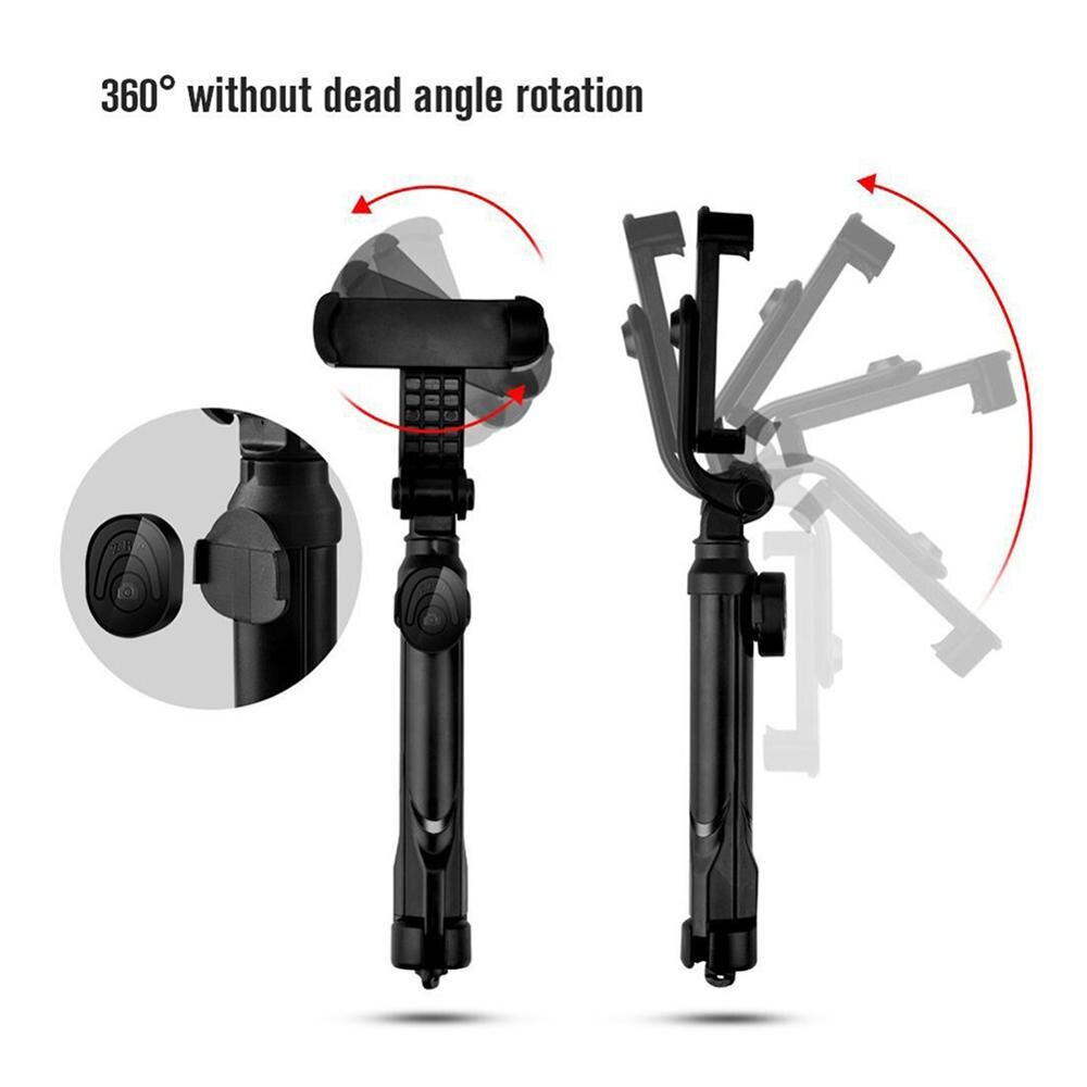 Draagbare Bluetooth Selfie Stok Statief Met Licht Invullen Draadloze Afstandsbediening Foto Selfie Stick Voor Xiaomi Huawei Telefoon