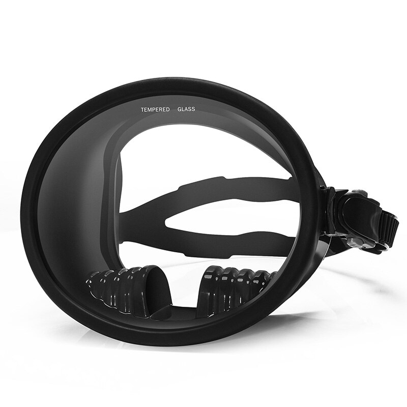 Snorkelling Mask Anti Leak Full Face Snorkel Set 180 Panoramic View Classic Round Dive Equipment diving mask: black