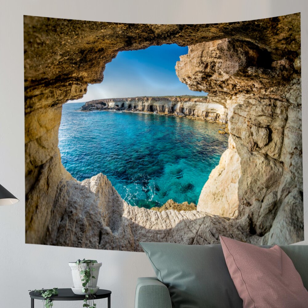 Mountain Cave Nature Tapestry Wall Hanging Forest ... – Grandado