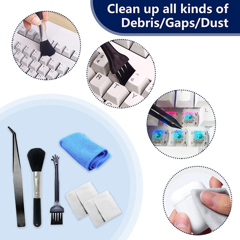 Keyboard Cleaning Kit 14 in 1 Computer Cleaning Kit Plastic Anti Static Brush Phone PC Electronics Cleaning Kit