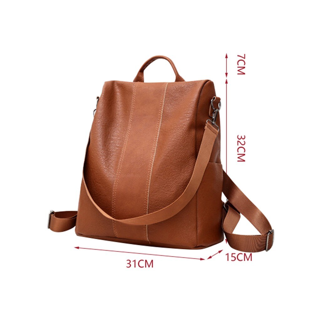 Dames PU Leren Rugzak - Casual Dagrugzak met Kettingen & Zacht Handvat - Shopper Satchel