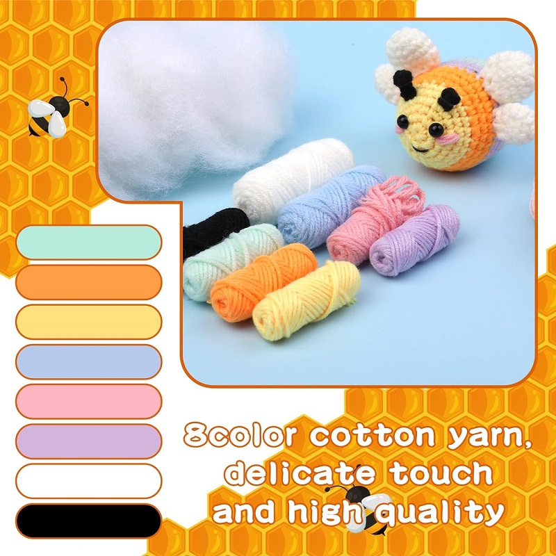 Crochet Beginner's Tool Kit Crochet Animal Tool Kit with Tutorials Little Bee Complete Starter Kit Handicraft Supplies