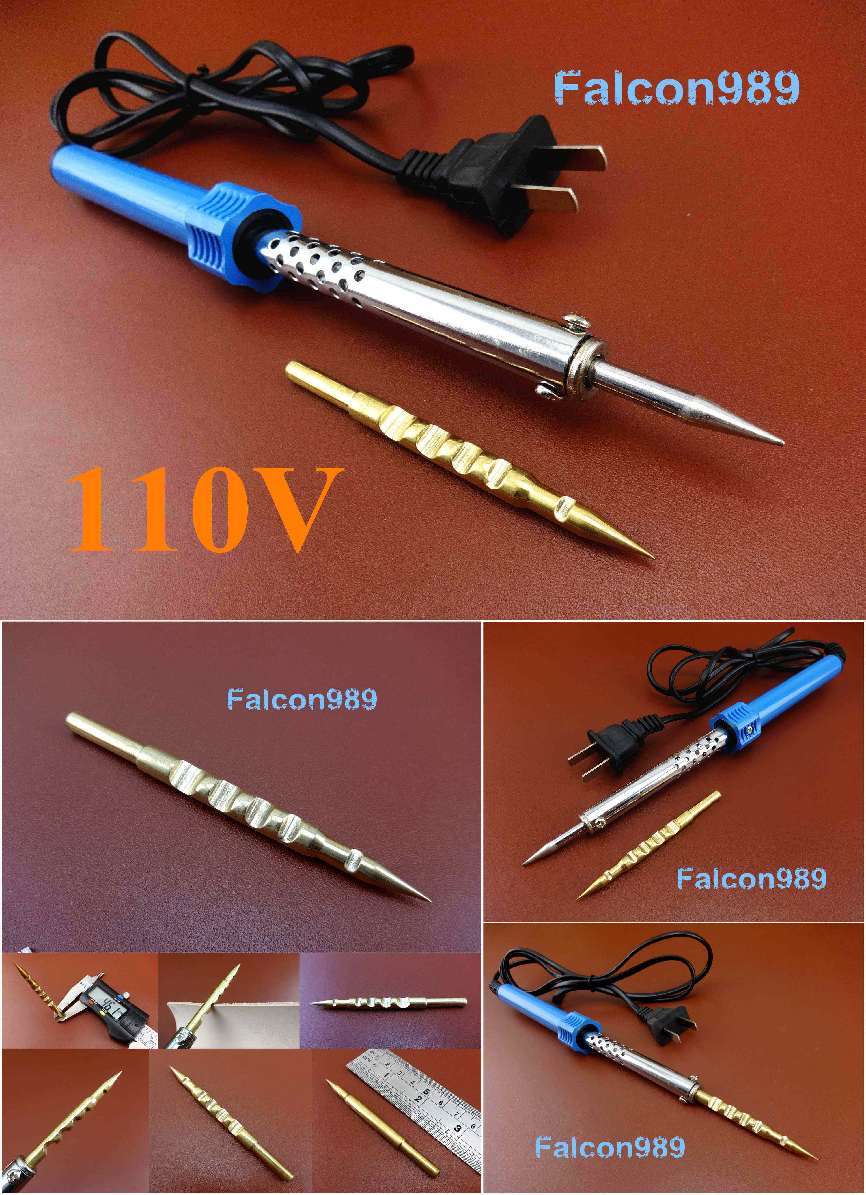 3kinds Leather Craft Edge Edging Creasing Soldering Iron Brass Tip Decorate Tool - Sewing Stitching Carving Stamping Knife Cut