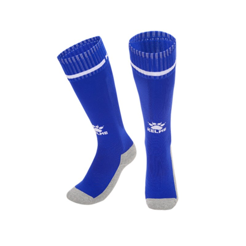 KELME-calcetines de fútbol para niños, medias deportivas transpirables por encima de la rodilla, para competición, entrenamiento, baloncesto, 8101WZ3001: Blue Socks