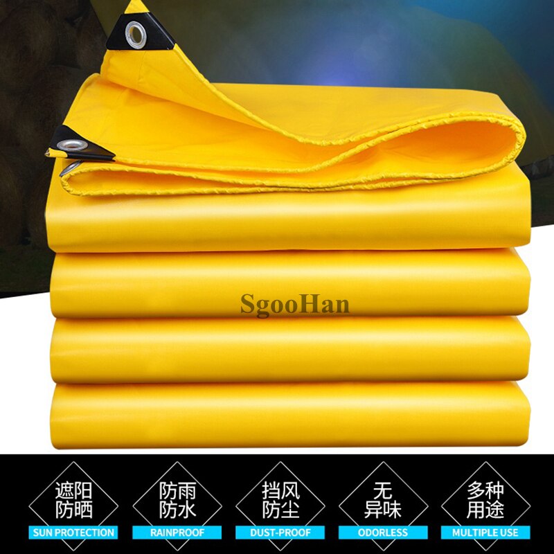 0.45mm Yellow Rainproof Cloth PVC Coated Banner Tarpaulin Oilcloth Outdoor Awning Waterproof Oxford Cloth Sunshade Sail Shelter