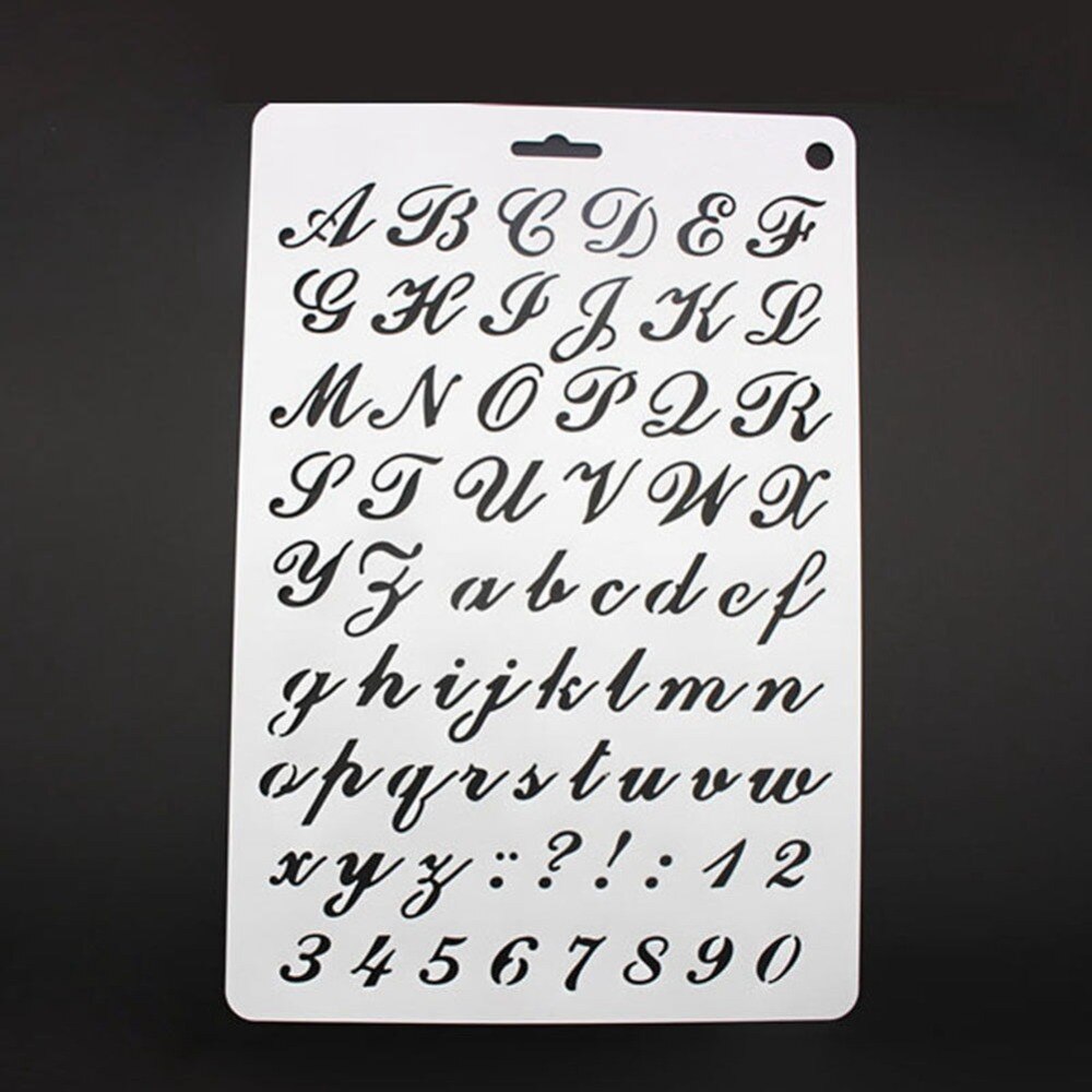 Alfabeto plantillas para letras plástico fino Número de letra pintura arte manualidad para juguetes de dibujo de bebé