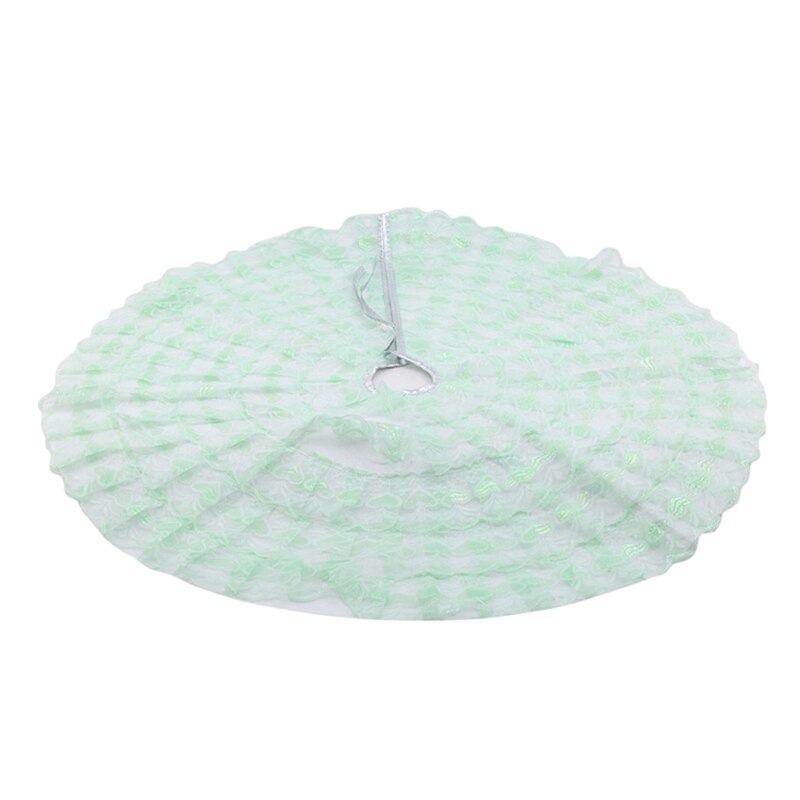 80cm julepynt stof blonder juletræsnederdel plisseret træskørt festlig festindretning: Grøn