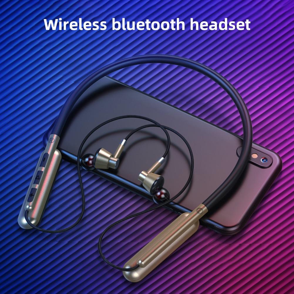 Magnetische Draadloze Bluetooth 5.0 Tf Card Stereo Oortelefoon Nekband Sport Headset