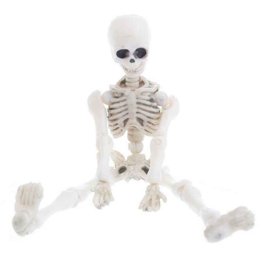 1PC Halloween Movable Skeleton Human Model Skull Full Body Mini Toy Skeleton Skull Halloween Ornament Horror Decoration Props