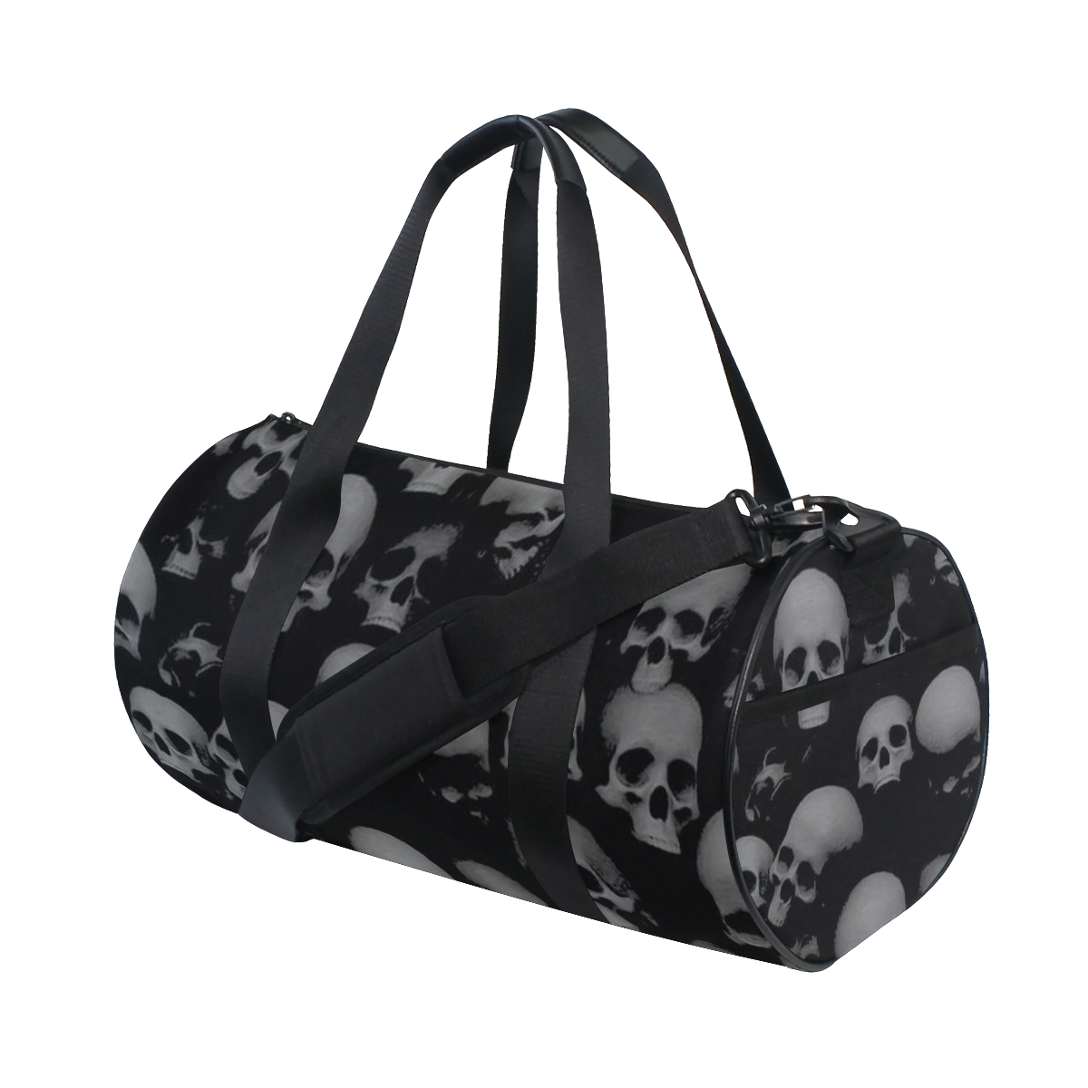 ALAZA Gym Travel Bag Sport Outdoor bags Skull Printing Canvas Women Large Pocket Casual Tote Handbag Shoulder Bag For Men: 02