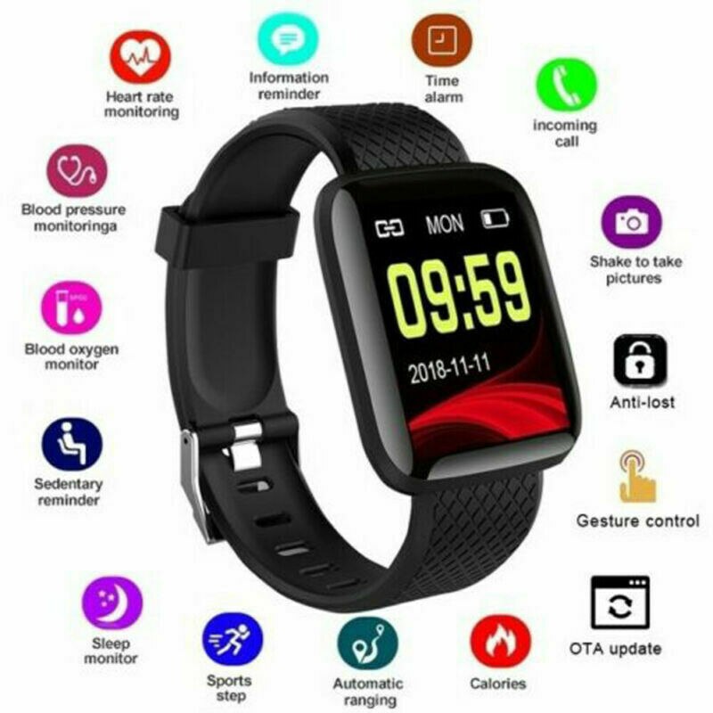 D13 smart ur mænd kvinder til android apple telefon vandtæt 116 plus puls tracker blodtryk ilt sport smartwatch