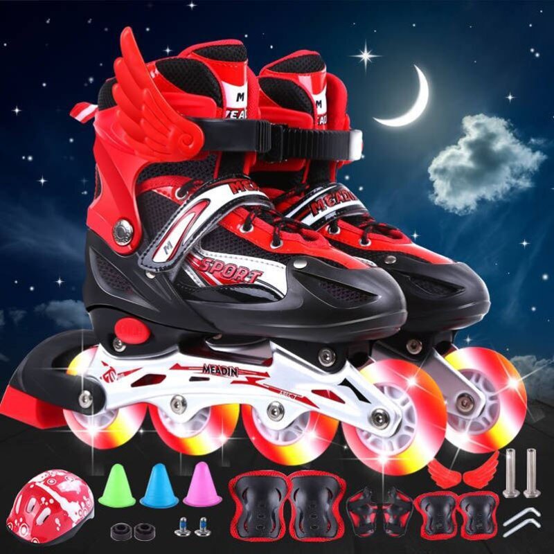 Adjustable Size 3--7-9-12 Years Old Boys And Girls Roller Skating Suit Children's Beginner Roller Skates