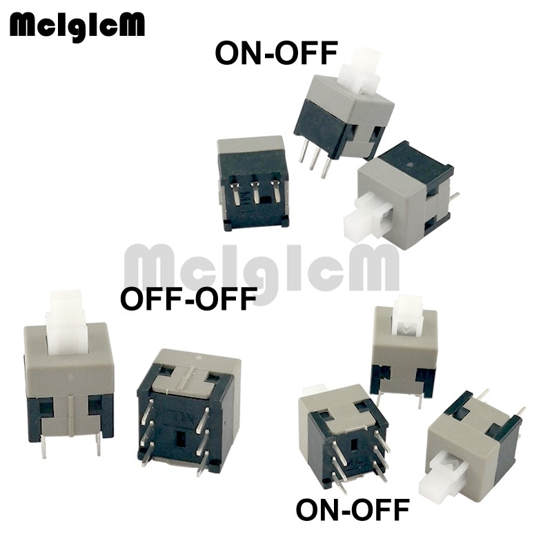 30pcs Latching Push Button Switch 8.5*8.5mm DIP 3pin 8.5x8.5MM Self-Lock and Momentary Square Switch