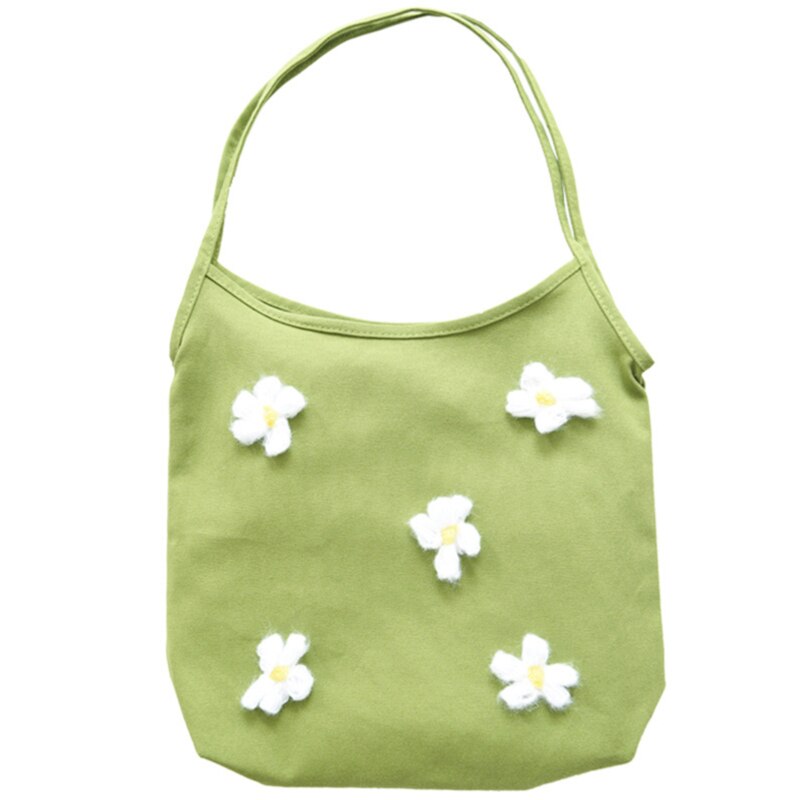 Female Canvas Cloth Shoulder Bag Ladies Corduroy Shopping Bag Environmental Storage Handbag Reusable Foldable Eco Grocery Totes: green