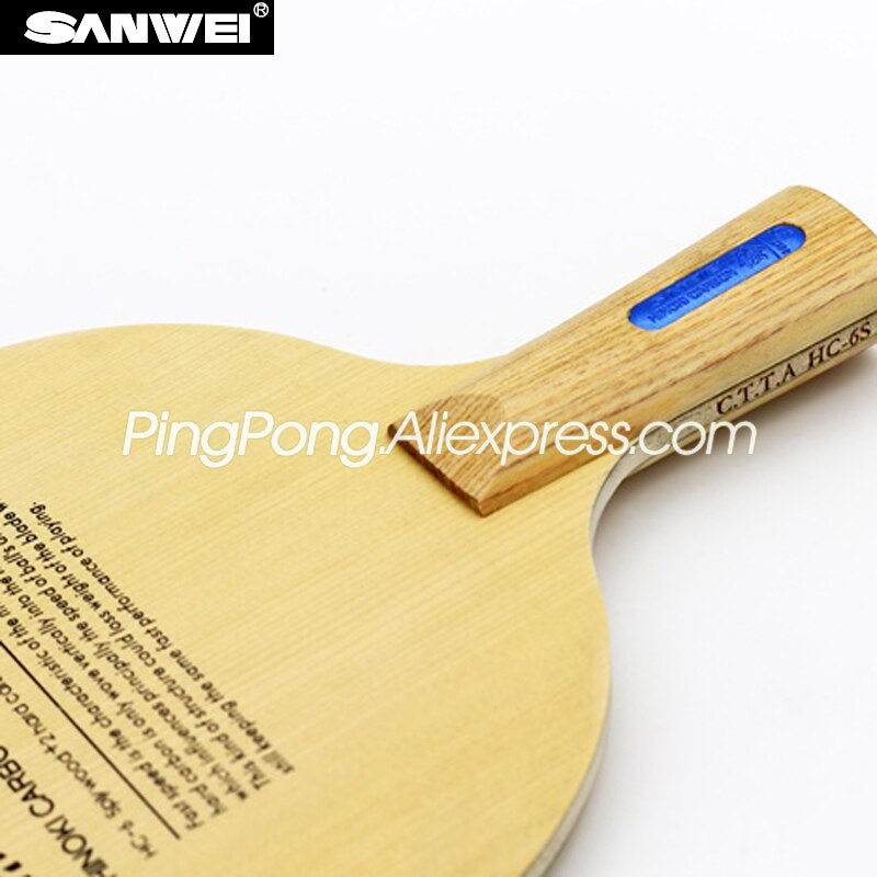 Original SANWEI HC6S Hino-Carbon Table Tennis Blade Racket (Light Weight, 3+2 HINOKI CARBON OFF+) HC-6S Ping Pong Bat Paddle