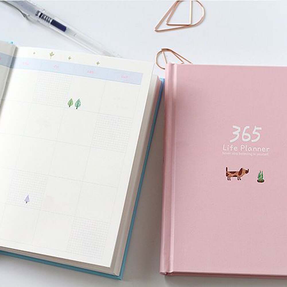 114 Sheets Agenda Planner Notebook Deer/Fish/Leaf Notebook DIY Weekly Monthly Daily Diary Stationery Notebook Planners
