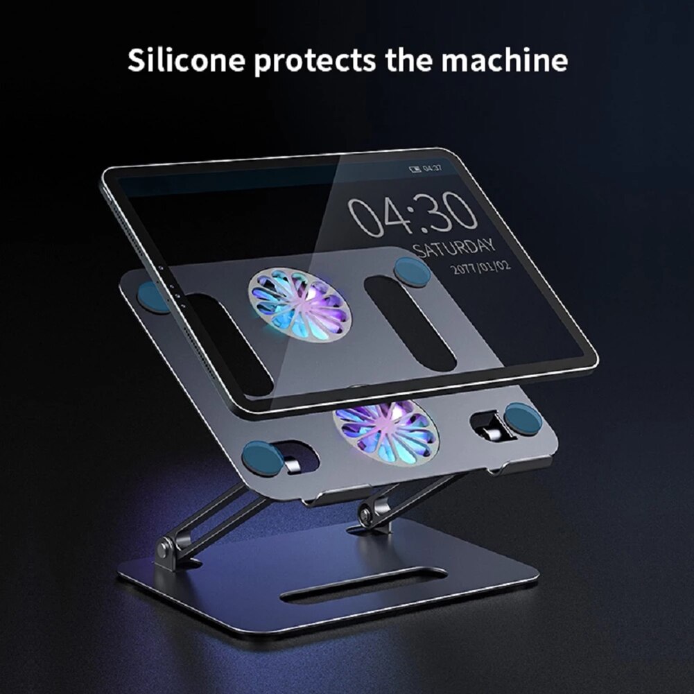 Foldable Laptop tablet Stand With Cooling Fan Heat Dissipation Aluminum For Desktop MacBook Air Pro Stand Notebook Holder Cooler