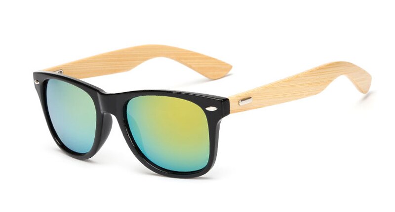 16 farbe Bambus Sonnenbrille Männer Holz Sonnenbrille Frauen Spiegel Original Holz Sonnenbrille retro de sol masculino: wooden 1501 C7