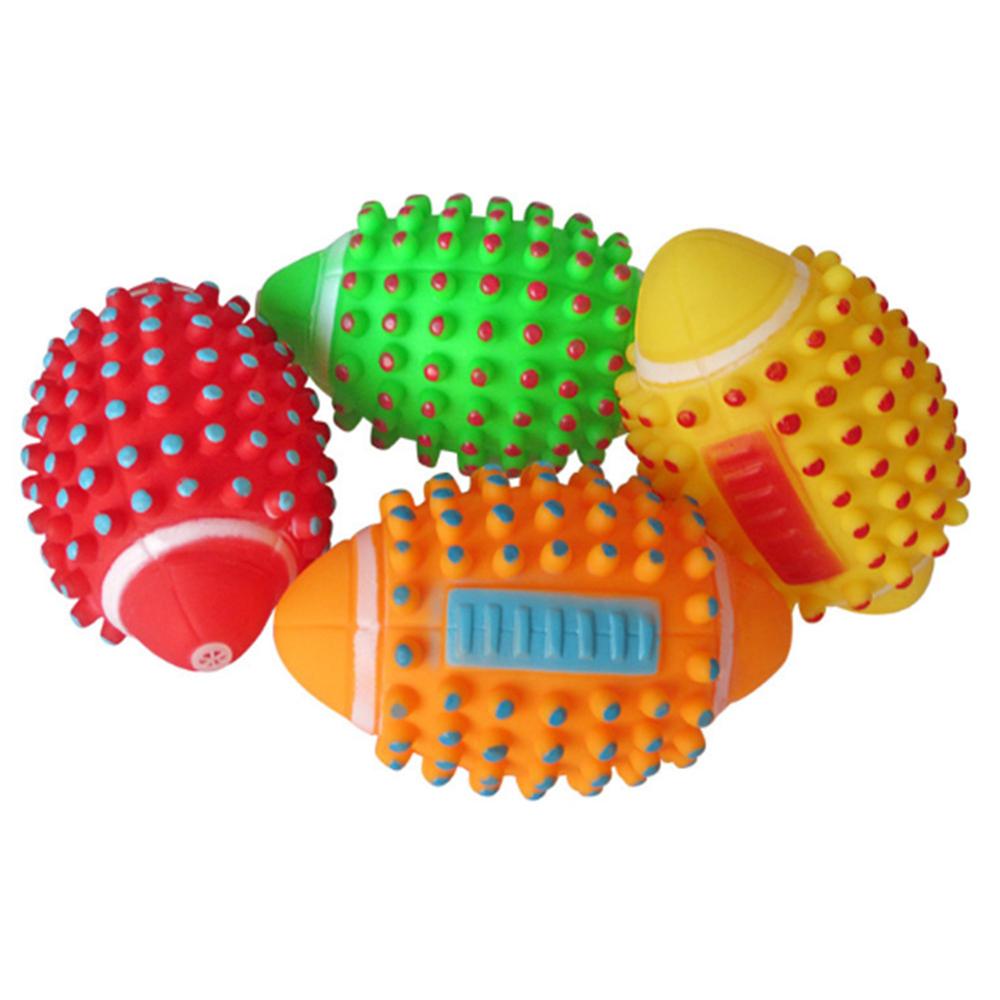 Pet Rubber Squeak Chew Ball Toy Funny Dog Squeaking Toys Bite Resistant Puppy Tooth Cleaning Ball Dogs Interactive Training Toys