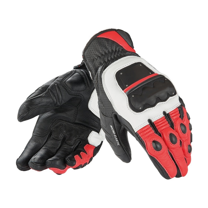 Dain 4 STROKE EVO Glove Motorbike Motorcycle MTB Bike Off-road Motocross Leather Gloves: Red / XL
