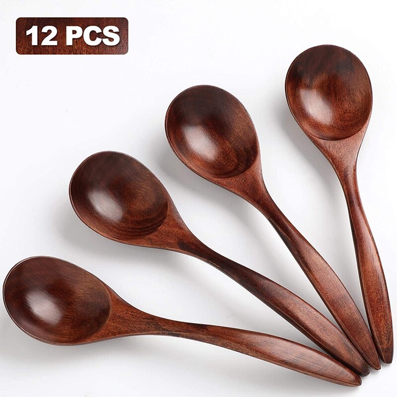 6 Cuillères En Bois De 6 Pouces – Idéales Pour Café, Cuisine, Déco