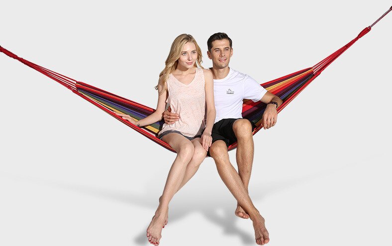 Wilde Camping Canvas Hangmat Enkele Dikke Outdoor Lente Tour Leisure Hangmat Outdoor Ontspannen Camping Babybedjes: Rood