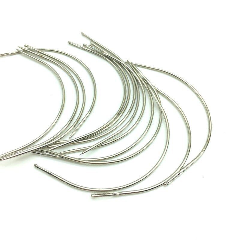 144units Per lot C Weaving Needles 90mm Jumbo Curved Needles Sewing Track Weave Needle For Hair