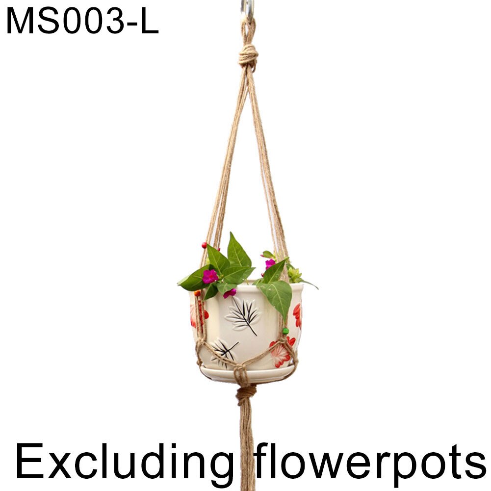 Linen Rope Hanging Baskets Flowers Plants Pot Hanger Net Hanging Basket Holder Net Flowerpot Wall Decor Home Garden Decoration: MS003L