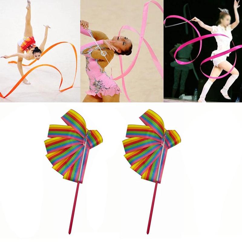 Bunte bänder 2M rhythmische gymnastik tanzen bänder freundlicher bänder