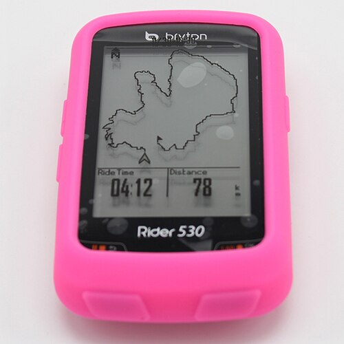 Funda protectora de goma de silicona para bicicleta, a prueba de golpes, para Bryton 530, Accesorios para ordenador GPS,: pink
