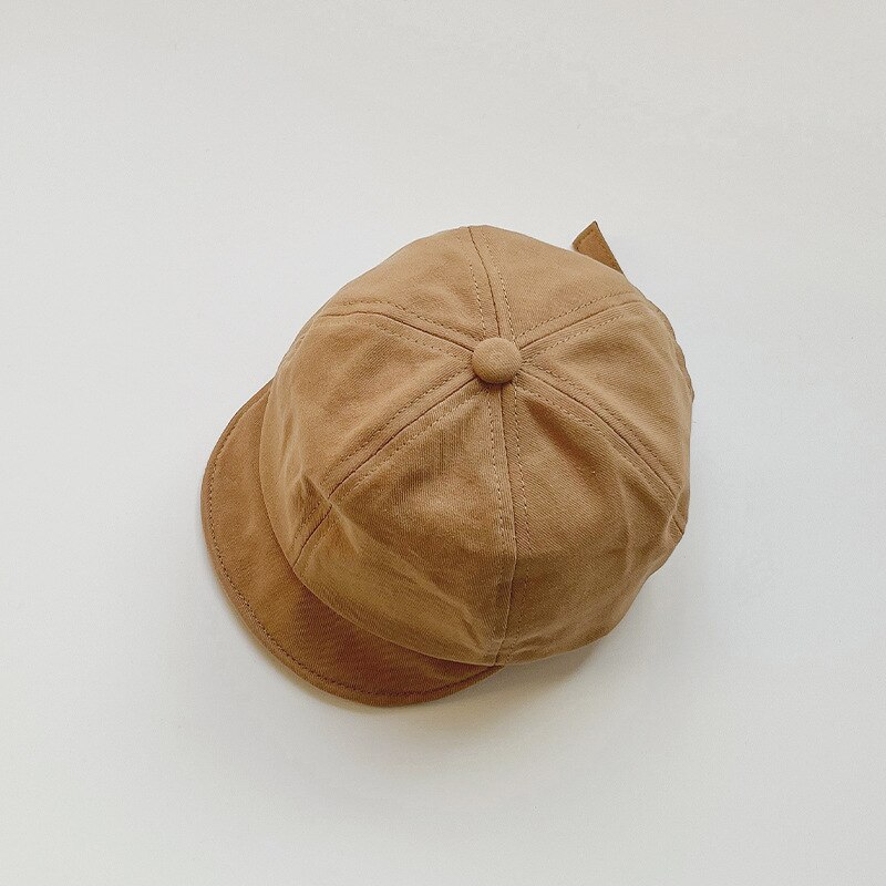 Forår sommer baby hat ensfarvet baby pige dreng solhat justerbar børn baseball kasket blød bomuld børn fisherman bucket cap: Stil 2