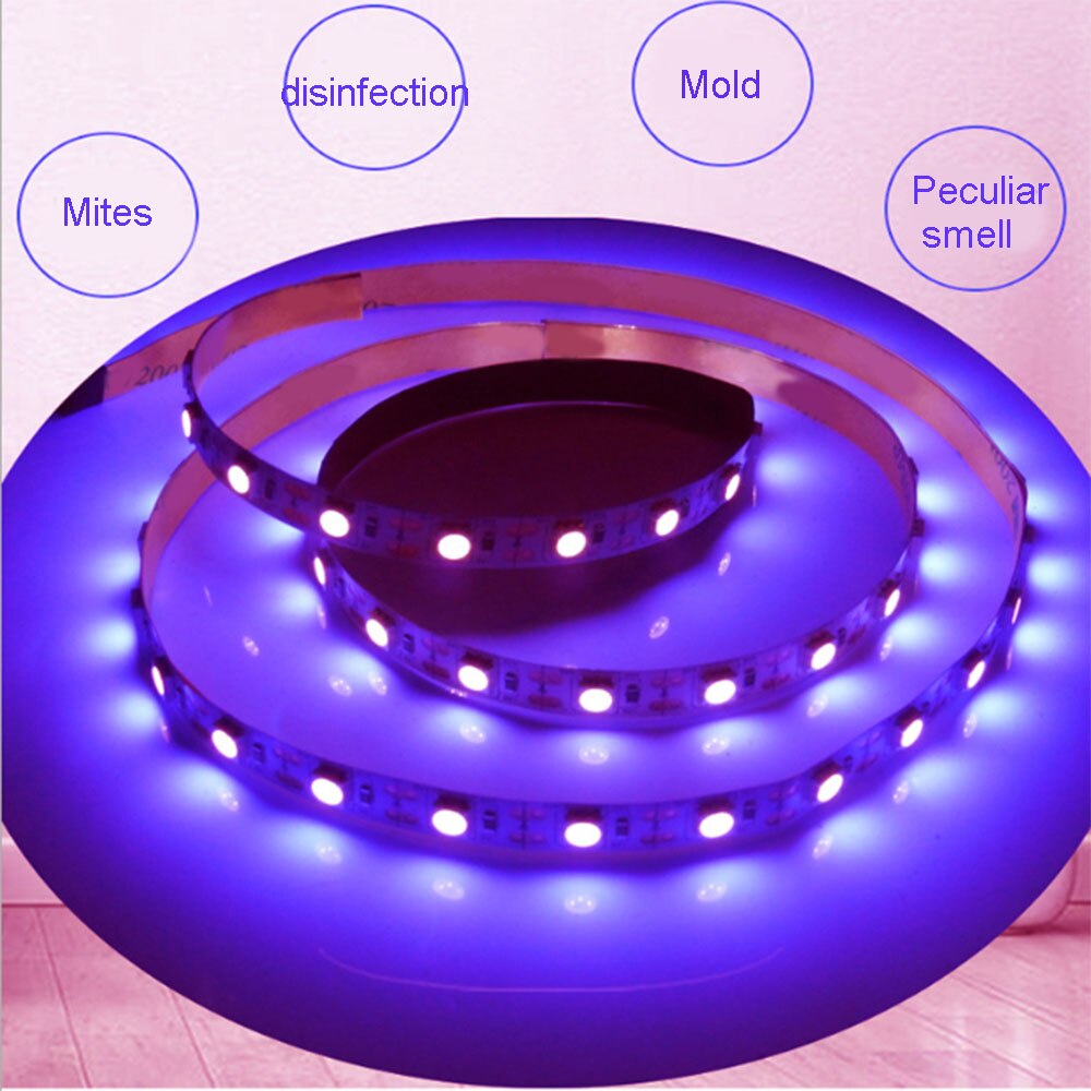 5V UV LED Strip light UVC Germicidal Disinfection Light Bar Bactericidal Lamp No Ozone Sterilizer Mites Light Strips Lamp Mar20