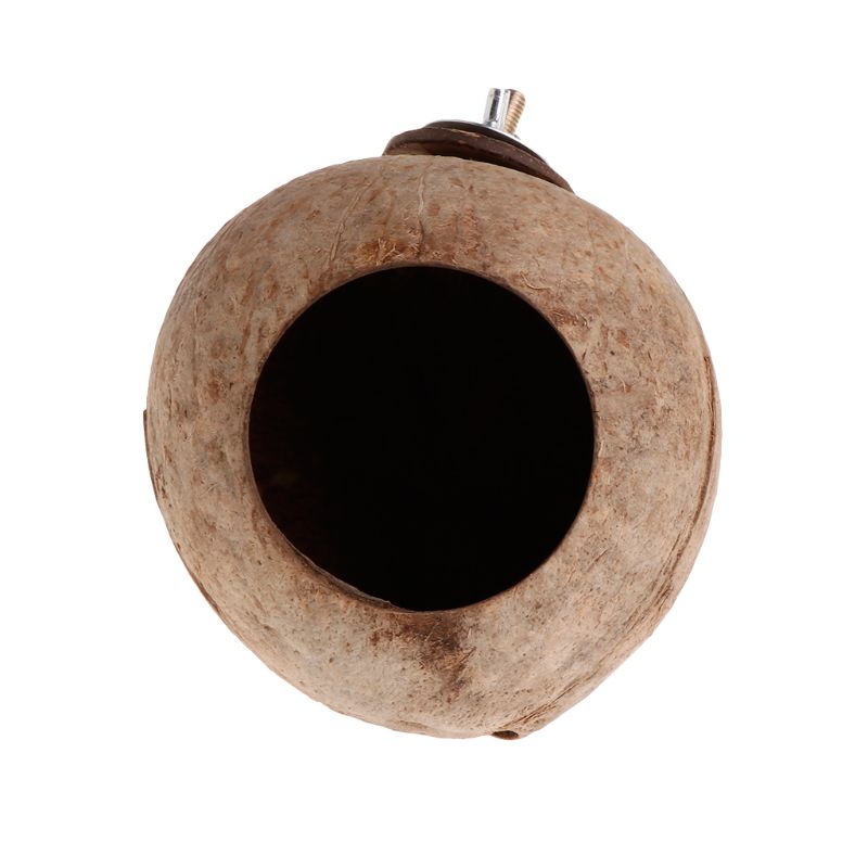 Parrot Nest Natural Coconut Shell House Cage Feeder Parakeet Birds Squirrel Hamster Toys Pet Breed Decoration Supplies Pendant