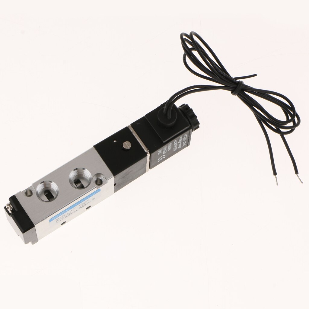 4V110-06 Series Pneumatic Air Control Solenoid Valve DC220V 5 Way 2 Position 5/2 Way PT1/4'' Internally Piloted Acting