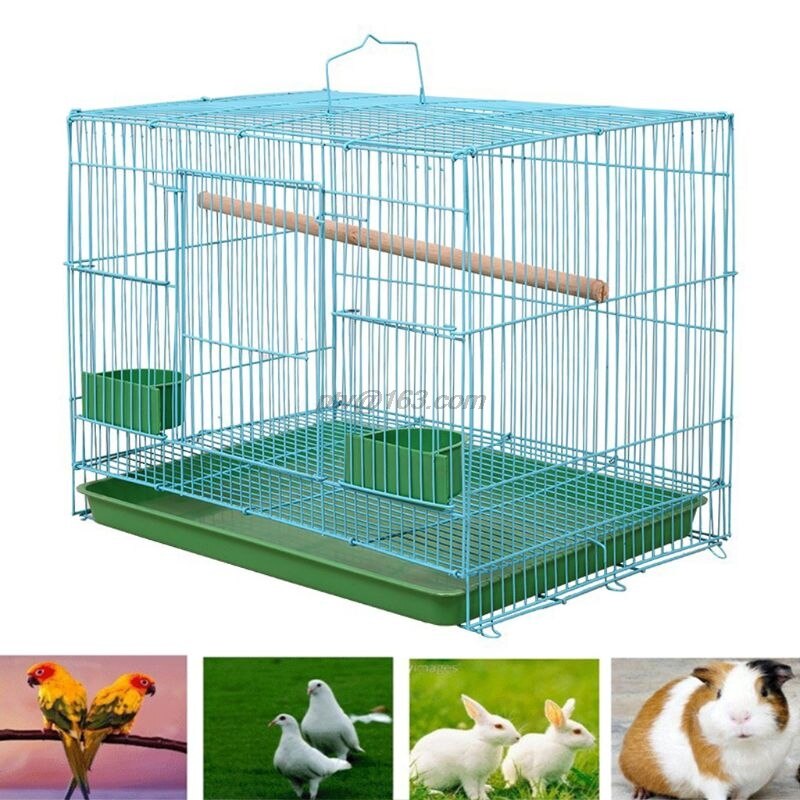 Wire Rectangular Small Cage for Small Birds and Canaries Rekord Equipped Feeders 35EE