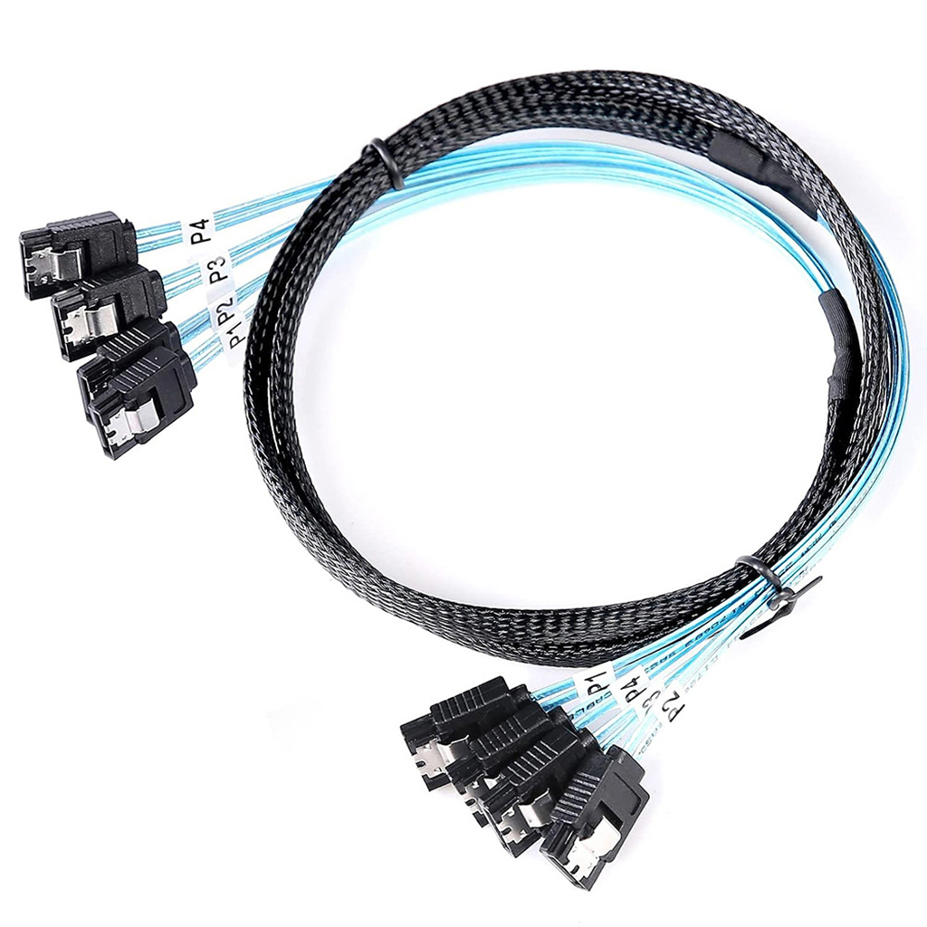 4/6/8 sata para 4/6/8 sata 4.0 7p fêmea 90/180 graus com malha trançada para servidor computador host ssd sata cabo adaptador de disco rígido