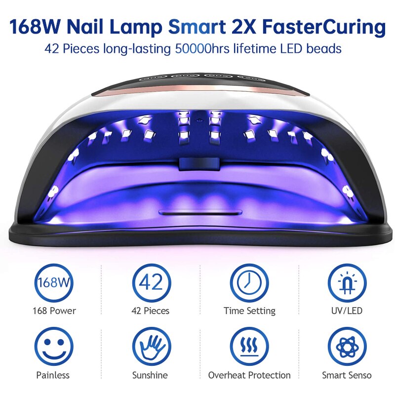 Krachtige Uv Led Lamp Voor Nagels Gel Droger 80W Lamp Voor Drogen Nagels Uv Gel Met Smart Sensor Lcd display Lamp Voor Manicure Pedicu
