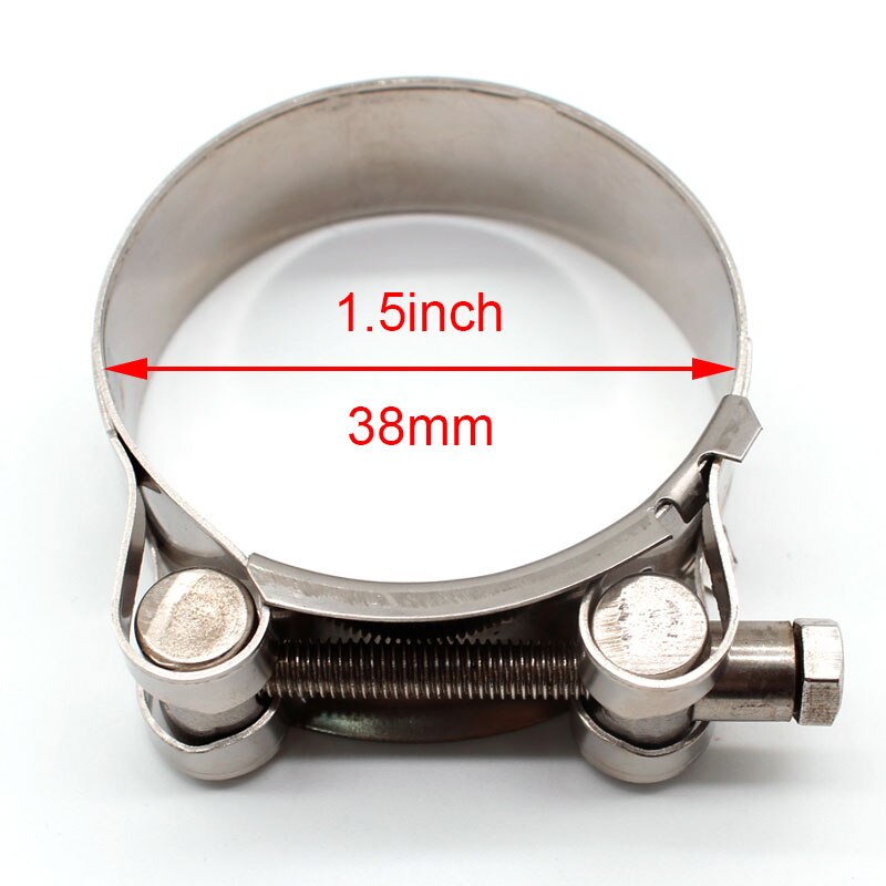 DEFT 304 Stainless Steel Strengthen Hose Clamp Circular Pipe Clamp Air Water Tube Clips Water Pipe Fasteners Fuel Hose Clamp: 38mm silver