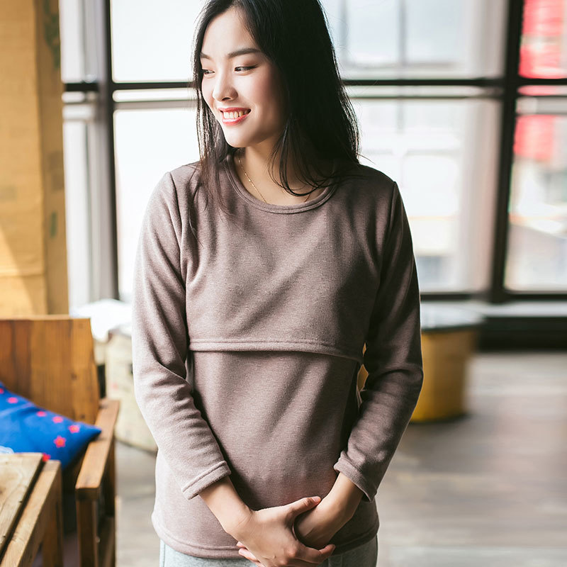 Winter und herbst warme Vlies umstandsmode damen hoodies stillen hoodies für schwangere polos de lactancia