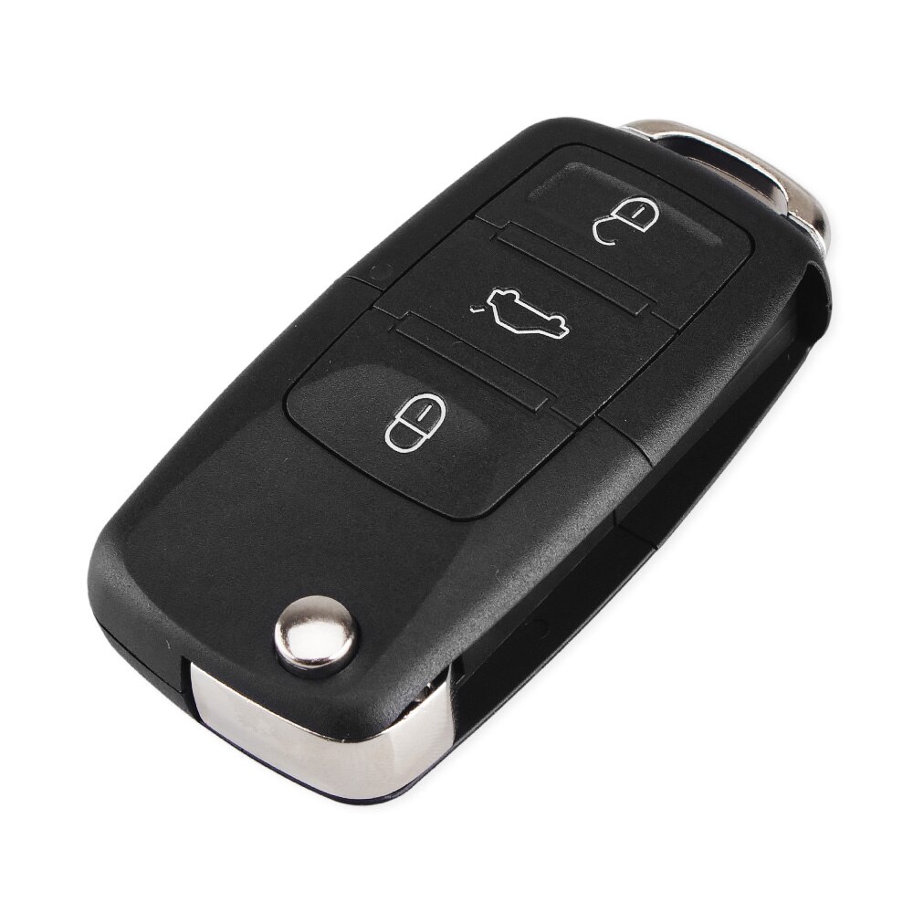 Keyyou flip hopfällbar bilnyckelskal för volkswagen vw jetta golf passat  b5 b6 beetle polo bora caddy  mk5 skoda 3 knappars fjärrkontroll: Modell 1