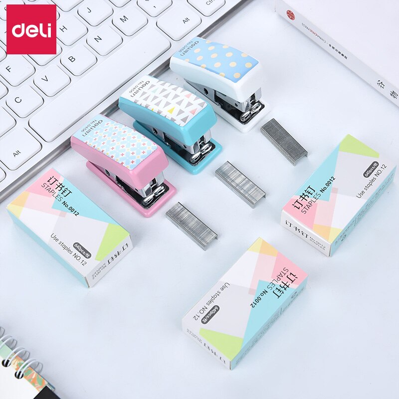 Mini Stapler Set 24/6 Staples School Student Bookbinding Paper Stapler Built-In Staple Remover Office Binder Supplies