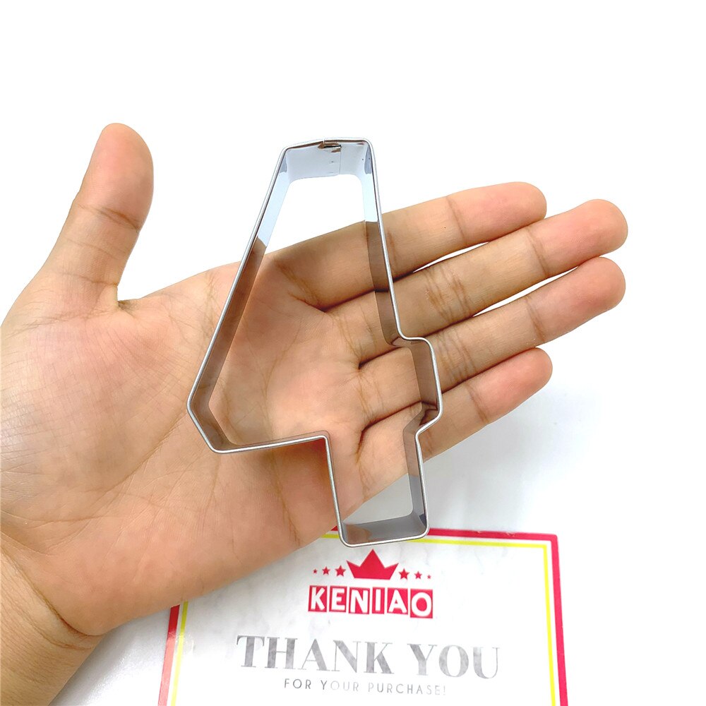 Keniao 4 koekjesvormpjes voor kinderen nummer vier koekje  - 5.3 x 8.8cm -  fondant / gebak / brood / sandwich uitstekers - roestvrij staal