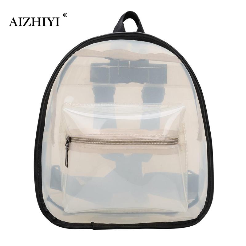 Sacs à bandoulière transparents transparents de sac à dos de femmes pour l'école Mini sacs à dos d'école pour les adolescentes Bookbag mochila: white